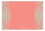 Mint And Coral Reply Card