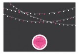 Charcoal Party Lights Flat Note Card