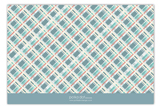Coral Plaid Banner Flat Note Card