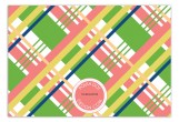 Coral Prepster Plaid Flat Note Card