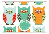 Navy Pattern Owls Enclosure Card