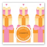 Orange Stacked Presents Gift Tag