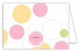 Pink Bubble Dots Folded Note Card