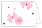Pink Butterfly Landing Folded Note Card