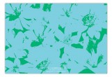 Pop Art Flowers Turquoise Flat Note Card