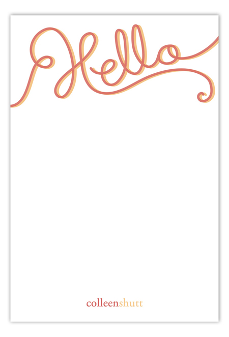 A Big Hello Flat Note Card