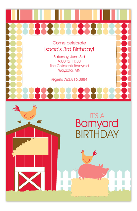 Barnyard Birthday Invitation