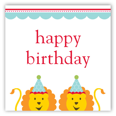 Birthday Lions Gift Tag