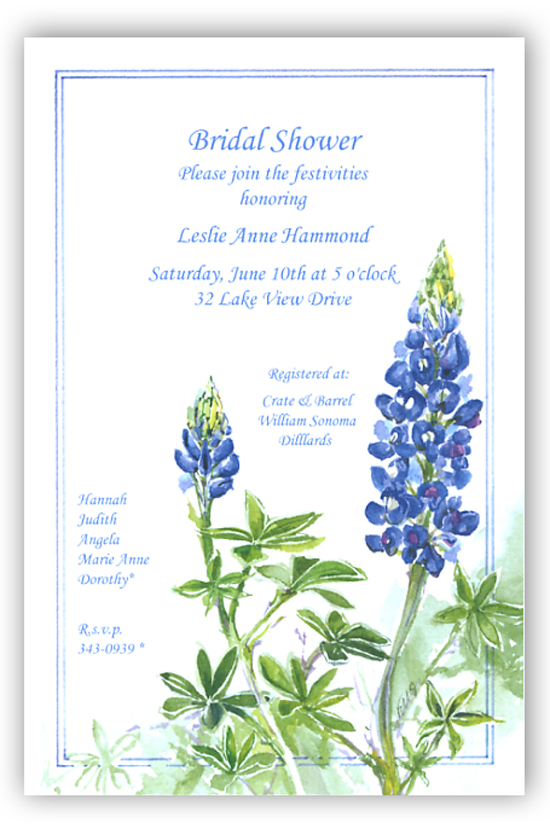 Blue Bonnet Invitation