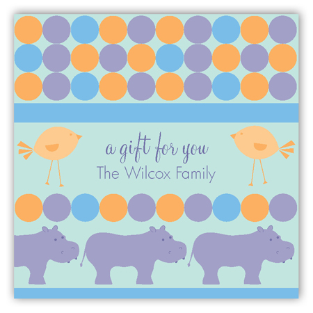 Blue Hippos Square Sticker