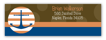Brown Anchors Away Address Label