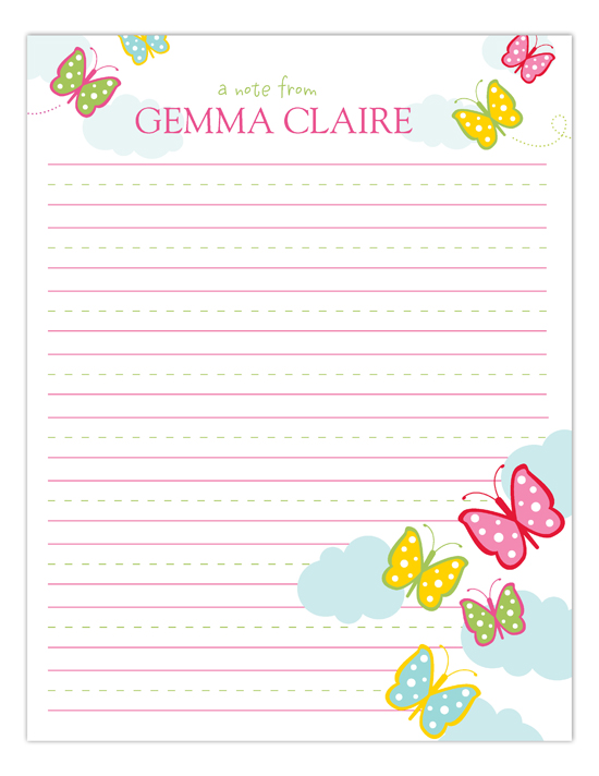 Butterfly Breeze Kids Personalized Notepads