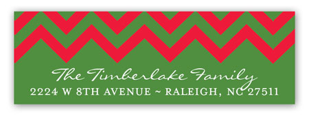 Chevron Christmas Scallop Address Label