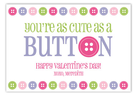 Cute as a Button Valentine Card