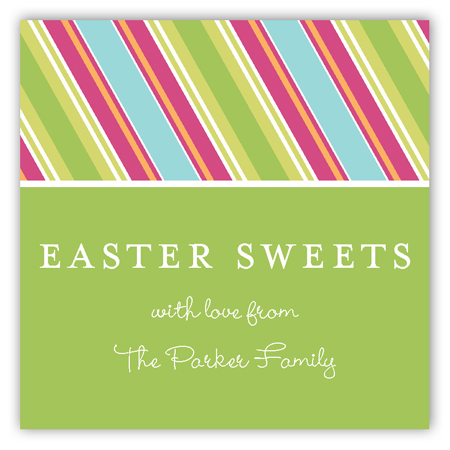 Easter Candy Stripes Square Sticker