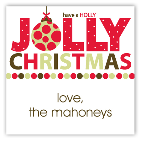 Holly Jolly Square Sticker