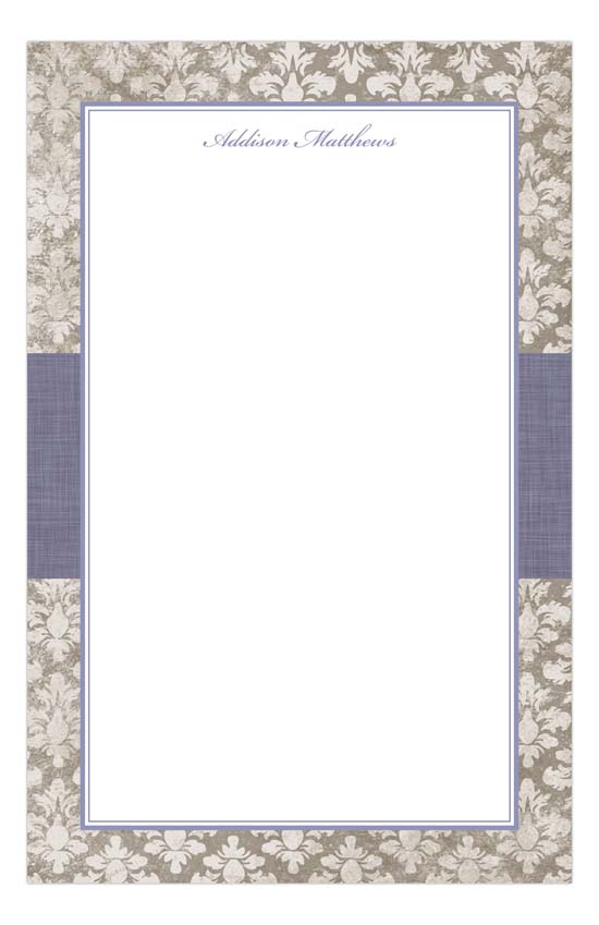 Lavender Damask Cloth Notepad