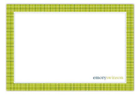 Lime Tweed Flat Note Card