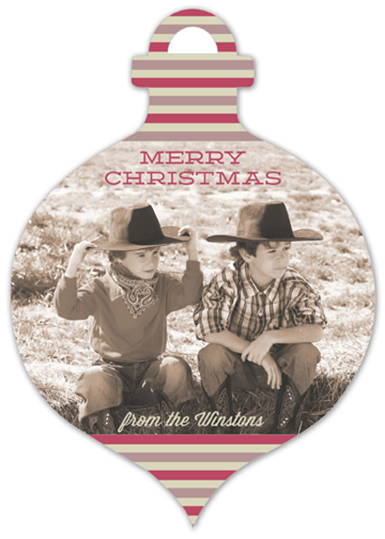 Merry Stripes Ornament Photo Card