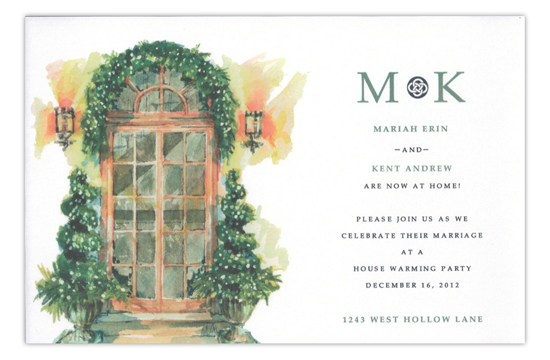 Urned Entry Holiday House Warming Invitation