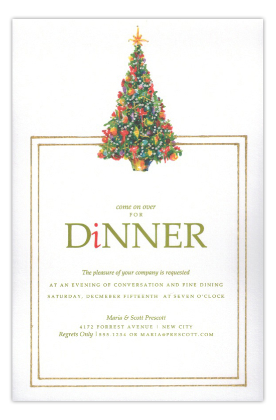 Petite Pine Dinner Holiday Invitation