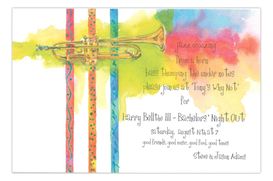 Hot Blues Trumpet Party Invitation