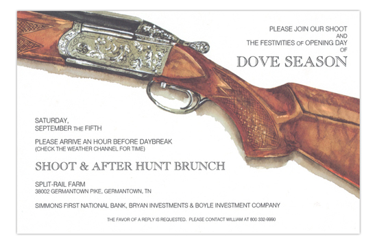 Over and Under Rifle Gun Party Invitation