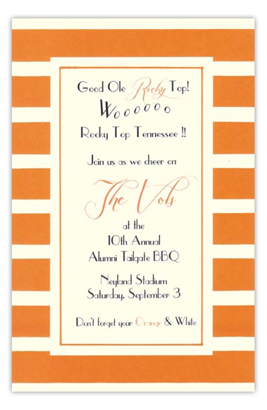 Orange and White Invitation