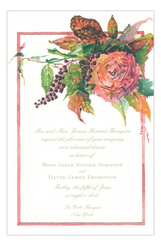 Polkberries and Rose Formal Party Invitation