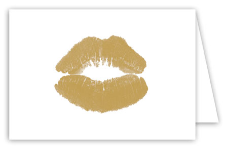 Golden Lips Folded Note Card