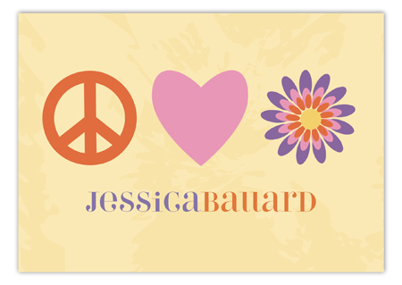 Peace Heart Flower Postcard