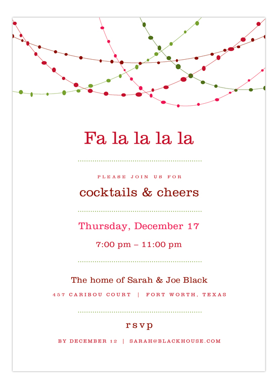 Red Holiday Swag Christmas Party Invitations