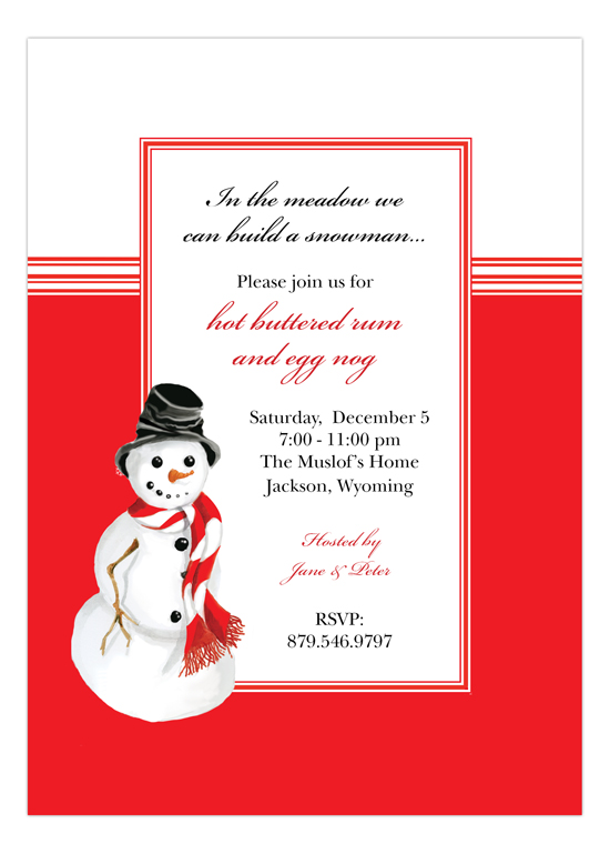 In the Meadow we can build a Snowman Invitation