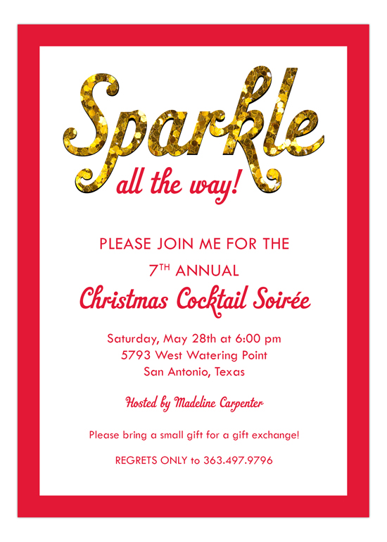 Sparkle All The Way Invitation