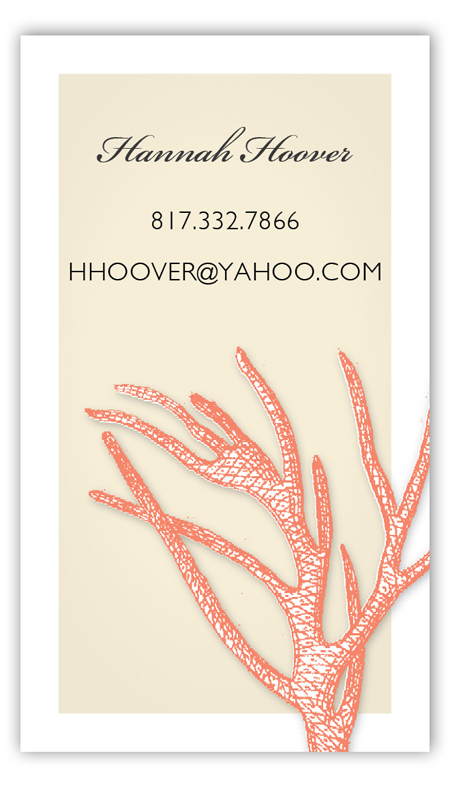 Summer Coral Calling Card