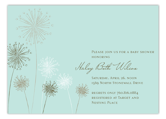 Turquoise Flowers Invitation
