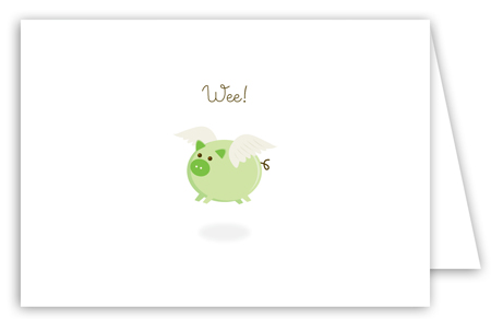 When Green Pigs Fly Note Card