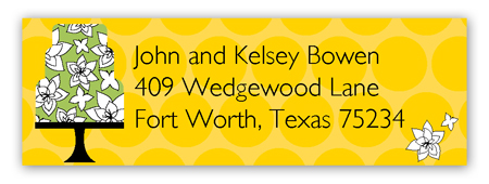 Yellow Flying Floral Address Label