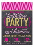 Chevron Glitter Chalkboard Party Invitations