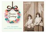 Seasons Greetings Abstract Wreath Photo Card