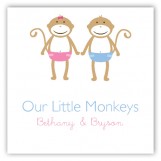 Twin Monkey Pals Gift Tag
