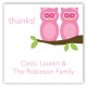 Twin Girl Perched Owls Gift Tag