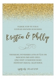 Gold Glitter and Mint Invitation