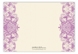Ivory And Radiant Orchid Lace Reply Card