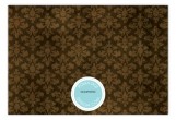 Aqua Damask Cloth Flat Note Card