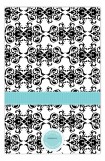 Aqua Damask Graduation Photo Announcements