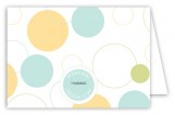 Blue Bubble Dots Folded Note Card