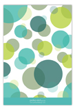 Blue Green Dots Flat Note Card