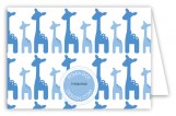 Blue Onlooking Giraffes Folded Note Card