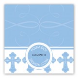 Blue Ornate Cross Enclosure Card